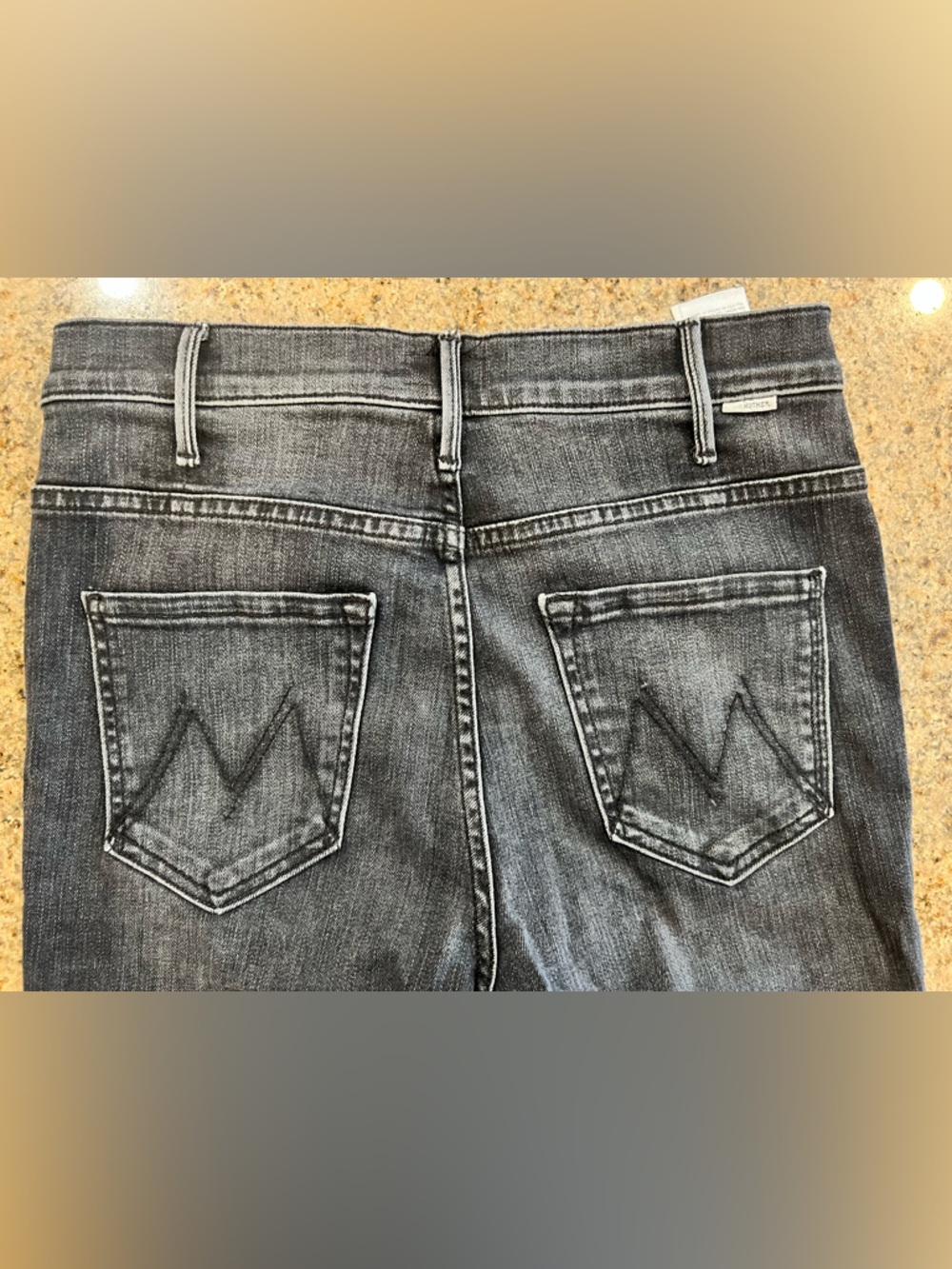 MOTHER The Hustler Ankle Fray Jeans Nightowl Gray High Rise Bootcut Raw Hem 27 - Picture 6 of 13